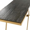 Konsolbord i stål og genbrugstræ 160 x 45 cm - Antik guld/Natur