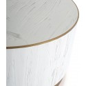 Konsolbord i metal og træ B150 cm - Antik hvid/Antik guld