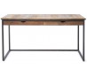 Skrivebord i genanvendt elmetræ og jern 150 x 70 cm - Sort/Natur