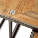 Sofabord i genanvendt egetræ og stål 130 x 60 cm - Antik jerngrå/Antik brun