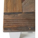 Sofabord i genanvendt elmetræ 90 x 90 cm - Antik hvid/Natur