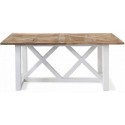 Spisebord i genanvendt elmetræ 230/300 x 100 cm - Antik hvid/Natur