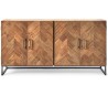 Sideboard i genanvendt elmetræ og jern B160 cm - Industrielt grå/Rustik natur