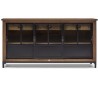 Sideboard i asktræ, jern og glas B175 cm - Natur/Industrielt sort