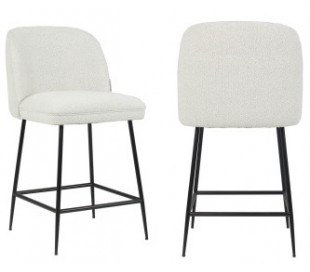 Fallon spisebordsstol i polyester H84 cm - Hvid/Sort