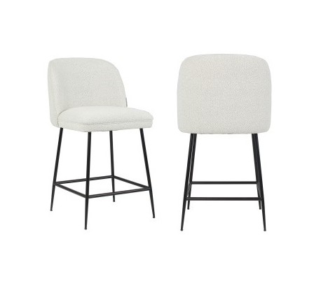 Fallon spisebordsstol i polyester H84 cm - Hvid/Sort