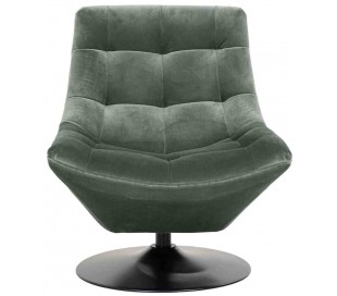 Lænestol grøn velour drejefunktion 2