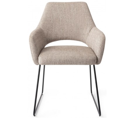 Se 2 x Yanai Spisebordsstole H83,5 cm polyester - Sort/Sandgrå hos Lepong.dk