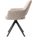 2 x Yanai Rotérbare Spisebordsstole H86 cm polyester - Sort/Duegrå