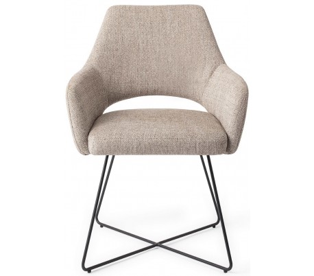 Se 2 x Yanai Spisebordsstole H85 cm polyester - Sort/Sandgrå hos Lepong.dk