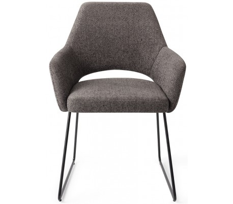 Se 2 x Yanai Spisebordsstole H83,5 cm polyester - Sort/Mørkegrå hos Lepong.dk