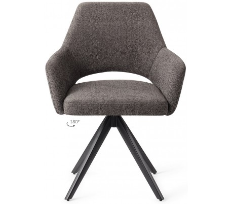 Billede af 2 x Yanai Rotérbare Spisebordsstole H86 cm polyester - Sort/Mørkegrå