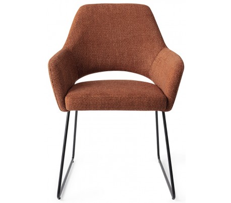 Se 2 x Yanai Spisebordsstole H83,5 cm polyester - Sort/Terracotta hos Lepong.dk