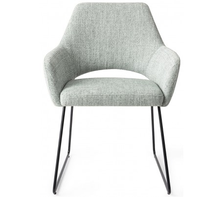 Billede af 2 x Yanai Spisebordsstole H83,5 cm polyester - Sort/Sage grøn