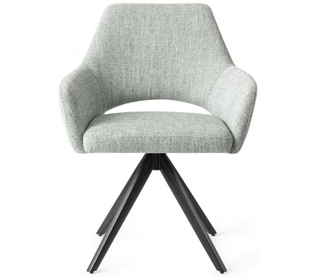 Billede af 2 x Yanai Rotérbare Spisebordsstole H86 cm polyester - Sort/Sage grøn