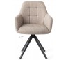 2 x Noto Rotérbare Spisebordsstole H86 cm polyester - Sort/Sandgrå
