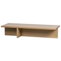 Sofabord i fyrretræ og valnøddefinér 137 x 60 cm - Sort/Valnød