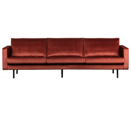 Rodeo 3-personers sofa i velour B277 cm – Kastanje