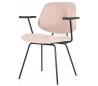 Lynn spisebordsstol med armlæn i polyester H82 cm - Sort/Pink