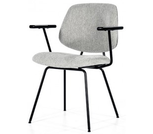 Lynn spisebordsstol med armlæn i polyester H82 cm - Sort/Pink