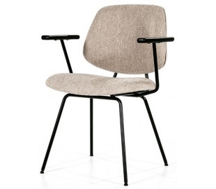 Lynn spisebordsstol med armlæn i polyester H82 cm - Sort/Grå