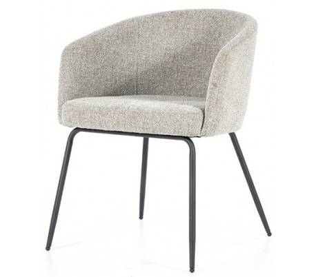 Billede af Astrid spisebordsstol med armlæn i polyester H77 cm - Sort/Lysegrå