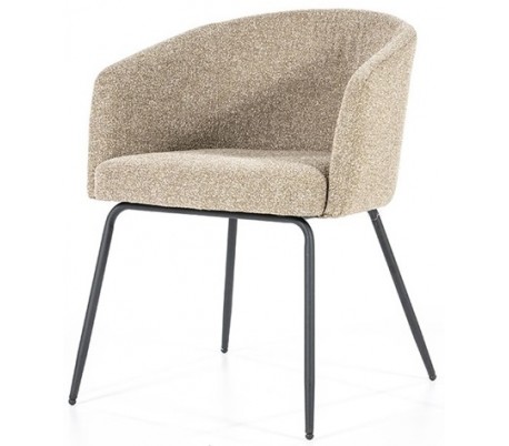 Astrid spisebordsstol med armlæn i polyester H77 cm - Sort/Lysegrå