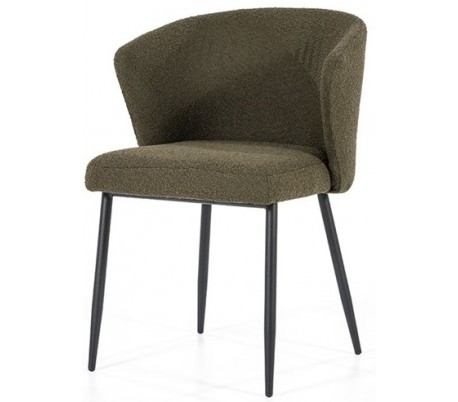 Billede af Santos spisebordsstol med armlæn i polyester H79,5 cm - Sort/Grøn