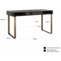 Blackbone skrivebord i egetræ og stål B150 cm - Sort/Sølv