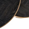 Blackbone sofaborde i egetræ og stål Ø74 + Ø91,5 cm - Sølv/Sort