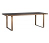 Hunter spisebord i egetræsfinér og metal 230 x 95 cm - Antik messing/Børstet sort