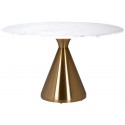 Dagas spisebord i marmor og stål Ø120 cm - Sort/Hvid marmor