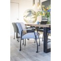 Spisebordsstol i polyester og metal H85 x B68 x D52 cm - Lysegrå