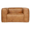 Moderne 3,5 personers sofa i læder 246 x 96 cm - Cognac