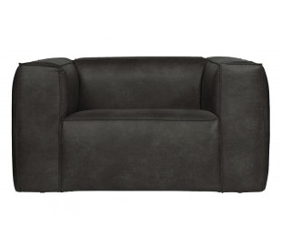 Lænestol i læder B146 x 98 cm - Vintage cognac