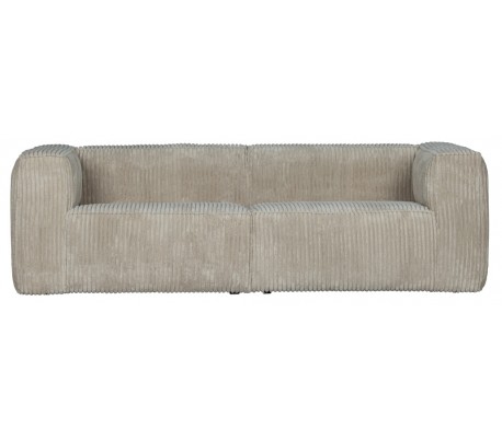 Moderne 3,5 personers sofa i ripcord polyester 246 x 96 cm – Natur