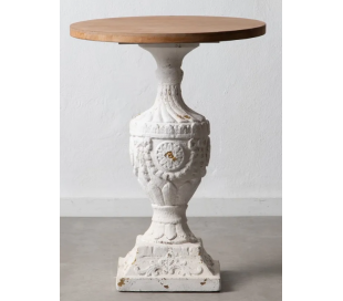 Kommode i pawloniatræ og mdf B85 cm - Antik hvid