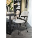 Lynn spisebordsstol med armlæn i polyester H82 cm - Sort/Grå