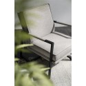 Isaac lænestol i metal og polyester H71 cm - Sort/Beige