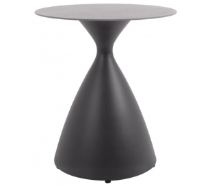 Nadia Lounge havebord i aluminium og glas H50 x Ø45 cm - Hvid/Grå sten