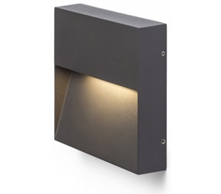 Aqila SQ Væglampe i metal 15 x 15 cm 6W LED - Grå