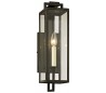 Beckham Væglampe i jern og glas H41,9 cm 1 x E14 - Antik sort/Klar