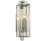 Beckham Væglampe i stål og glas H54,6 cm 3 x E14 - Poleret stål/Klar