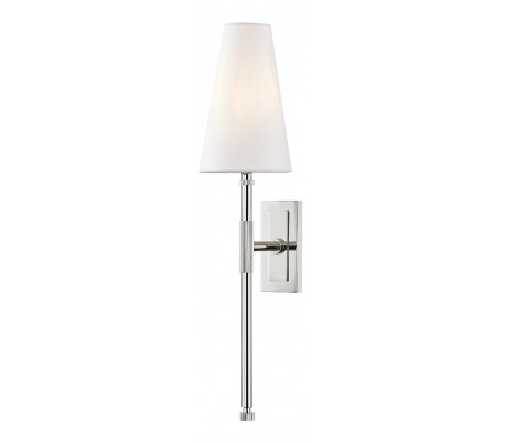 Bowery Væglampe i stål og tekstil H54,6 cm 1 x E14 - Aldret bronze/Hvid