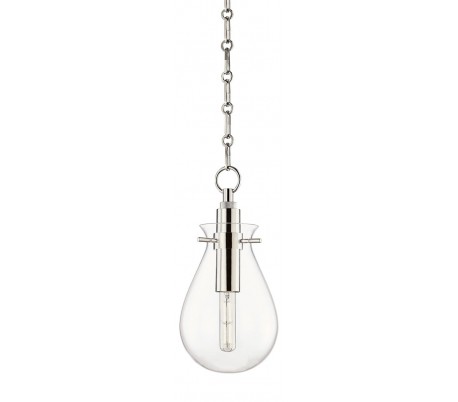 Ivy Loftlampe i stål og glas Ø19 cm 1 x E27 - Antik messing/Klar