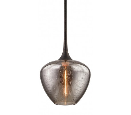 Billede af West End Loftlampe i stål og glas Ø32 cm 1 x E27 - Aldret bronze/Smoked rain