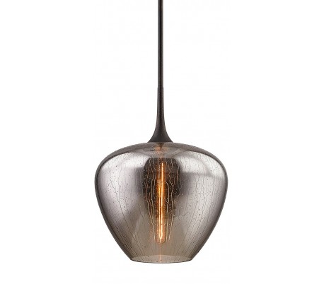 Billede af West End Loftlampe i stål og glas Ø41 cm 1 x E27 - Aldret bronze/Smoked rain