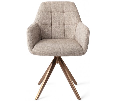 Se 2 x Noto Rotérbare Spisebordsstole H86 cm polyester - Rødguld/Sandgrå hos Lepong.dk