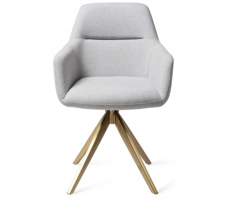 Billede af 2 x Kinko Rotérbare Spisebordsstole H84 cm polyester - Guld/Grå