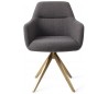 2 x Kinko Rotérbare Spisebordsstole H84 cm polyester - Guld/Mørkegrå